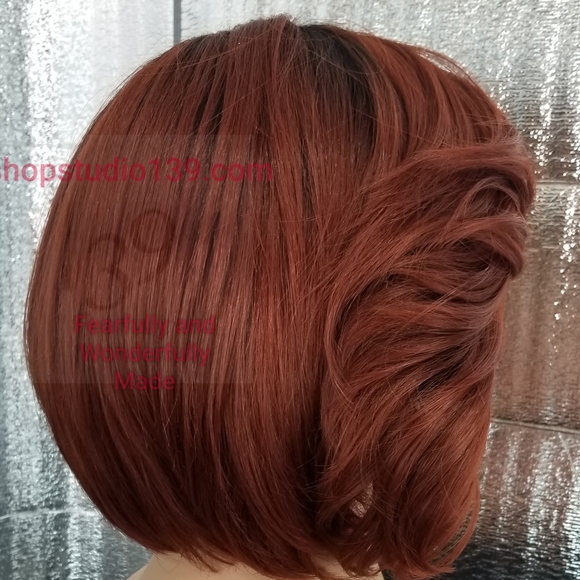 Sexy human hair Aurburn lace front bob